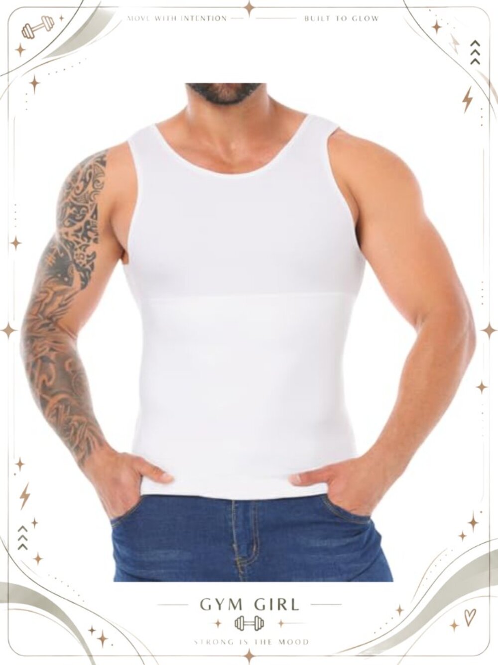 Men's Slimming Body Shaper Compression Tank Top Nylon Spandex